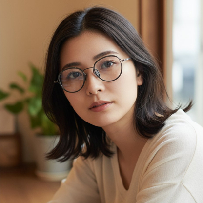 Eterlens｜13.7g レトロ風チタンメガネ｜匠の技が光る一本