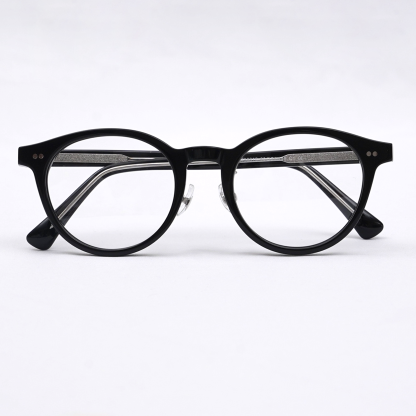 Eterlens  | リベット付きボストンビッグフレームメガネ | 上質感漂うレトロスタイル