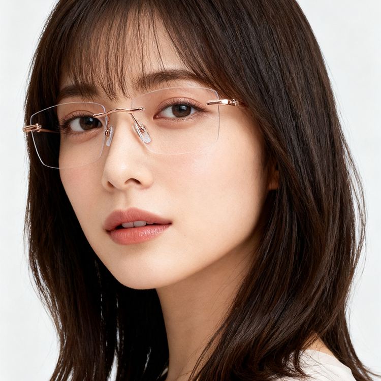 Eterlens｜ミニマルなリムレス老眼鏡｜遠近両用調光ブルーライトカット機能｜シンプルで控えめ