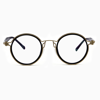 度付きメガネ R:+5.25 L:+6.00 ブラウン　　美品 999.9(フォーナインズ)ネオプラスチックメガネフレームNPM-76