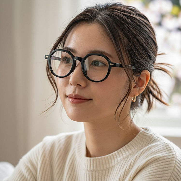 Eterlens｜20.3g ボストン型アセテートメガネ｜クラシックな太セル