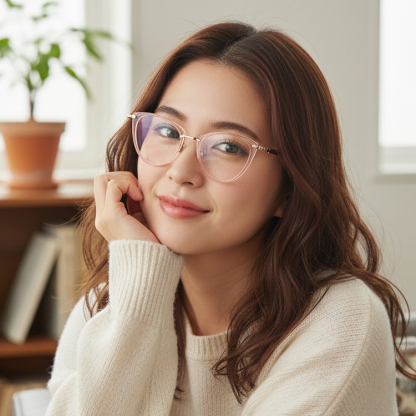 Eterlens｜12.8g メカニカルなフォックス型チタンアセテートメガネ｜欧米スタイル