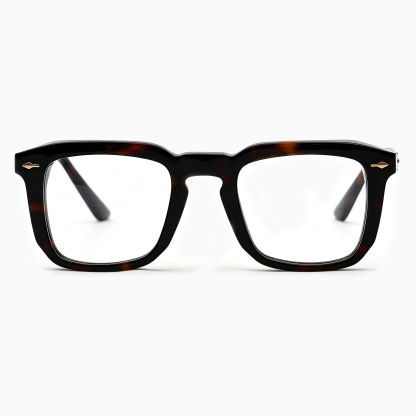 Eterlens 知性の窓｜ウェリントン型アセテート製素顔に映えるメガネ｜アート感漂う太縁｜オーダーメイド