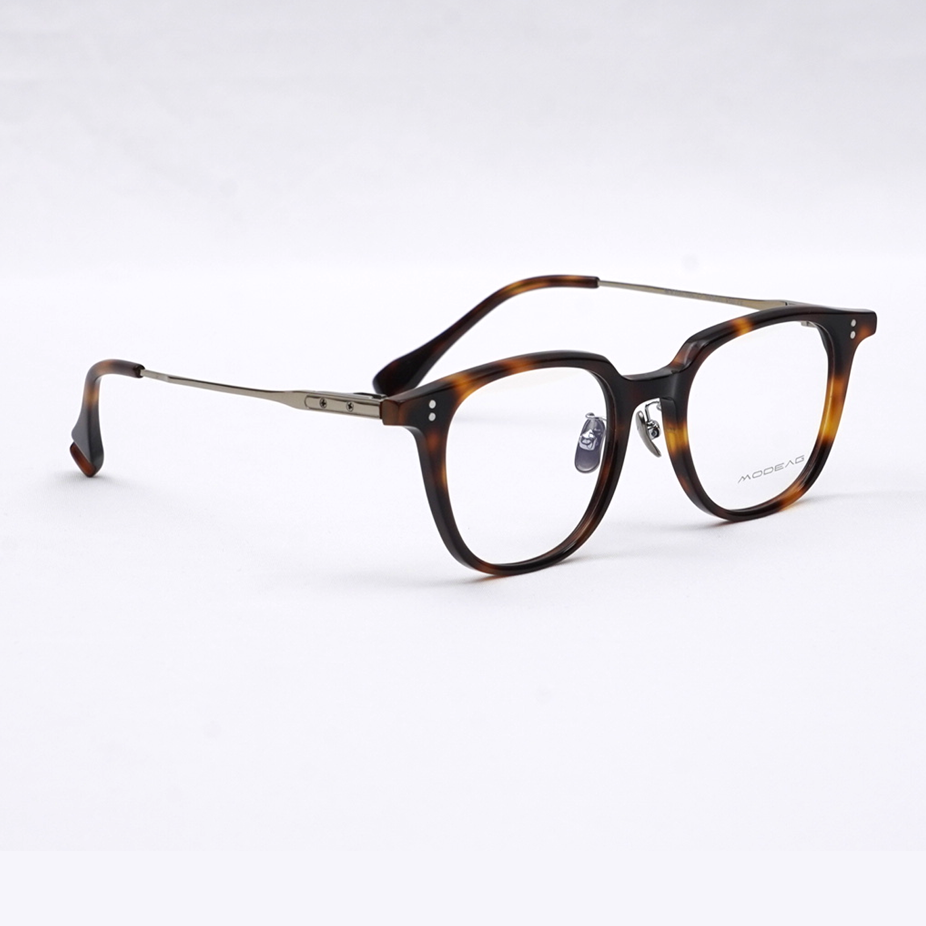 【知的な印象・純チタン】Eterlens 知性の窓｜16.4g 超軽量ボストン型｜アセテートチタン製メガネ｜レトロ風｜オーダーメイド - 商品画像 6/13 (Boston Progressive)