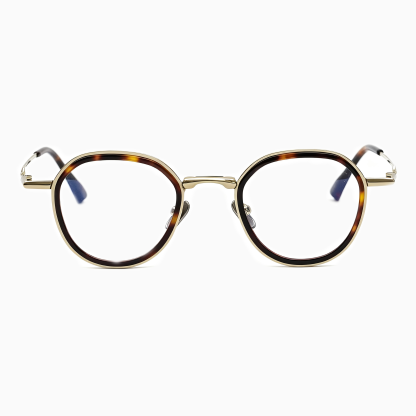 Eterlens | 12.5g  チタン+アセテート縁取り二重構造レトロ風メガネ | 贅沢な工芸 | オーダーメイド