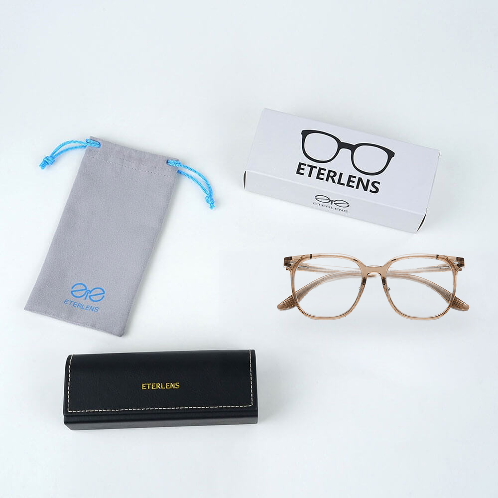 [brown]【調光レンズ・光に合わせて変化】Eterlens 紫外線で色が変わる老眼鏡｜滑り止めテンプル｜室外・室内兼用｜ユニセックス