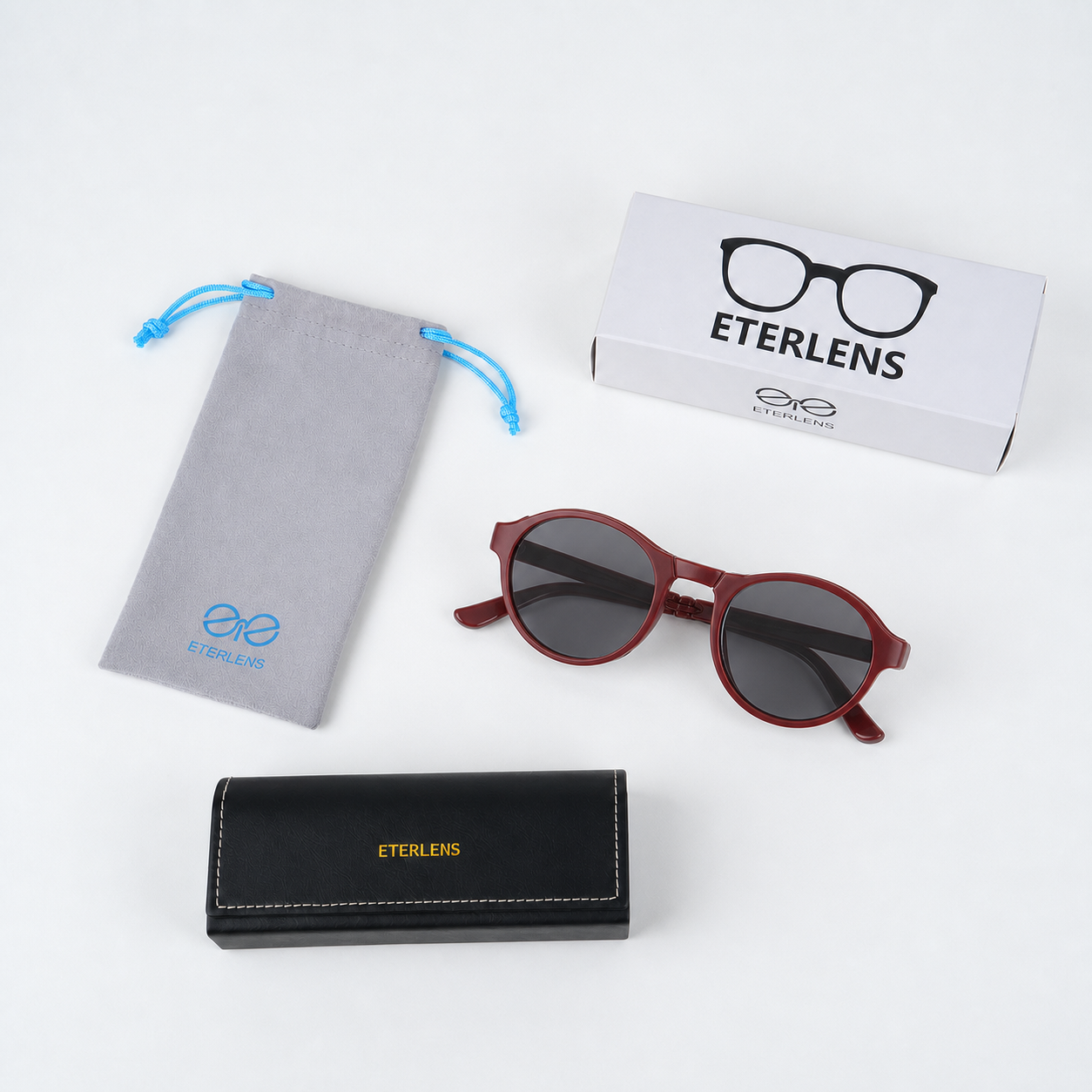 【度付きサングラス】Eterlens | 三つ折り式持ち運び便利な老眼鏡付きサングラス | コンパクトに収納できる、掛け替えのわずらわしさを解消 