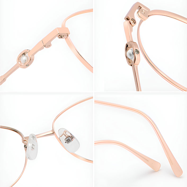 【柔らかな美しさ・横顔に映える】Eterlens | パール調・細身メタル | 13.9g | 小顔効果・上品 | 度付きメガネ | 甘辛ミックス・大人フェミニン - 商品画像 7/12 (CatEye RxReady)