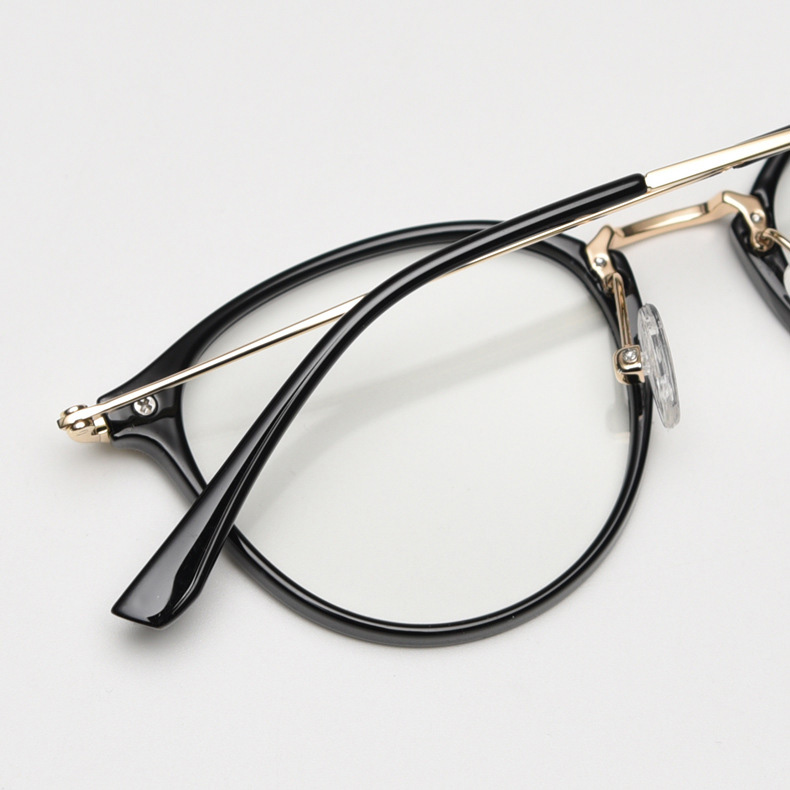 Eterlens クラシックラウンドフレームメタルブリッジ│度数対応可能のブルーライトカットメガネ-Eterlens