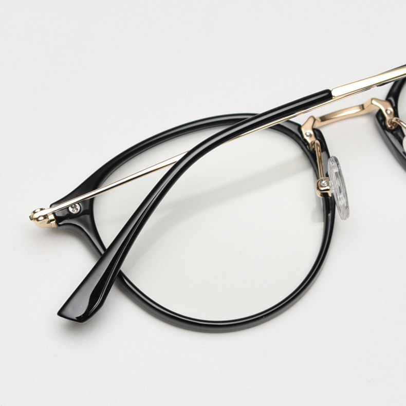 Eterlens クラシックラウンドフレームメタルブリッジ│度数対応可能のブルーライトカットメガネ-Eterlens