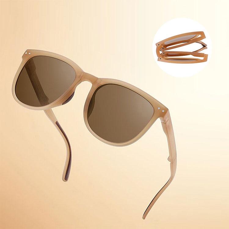 Eterlens | スクエアフレーム  TR90 | カラーレンズ  折りたたみ可能  | uv400 偏光サングラス-Eterlens