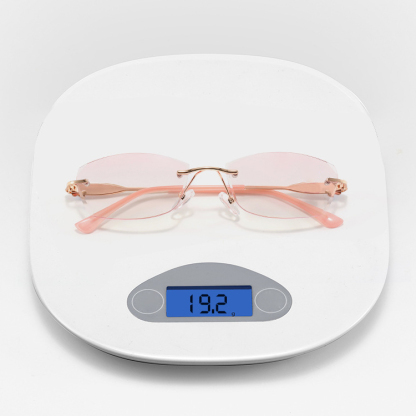 Eterlens｜バタフライモチーフ付きリムレス老眼鏡｜ブルーライトカット｜落ち着きのある大人スタイル