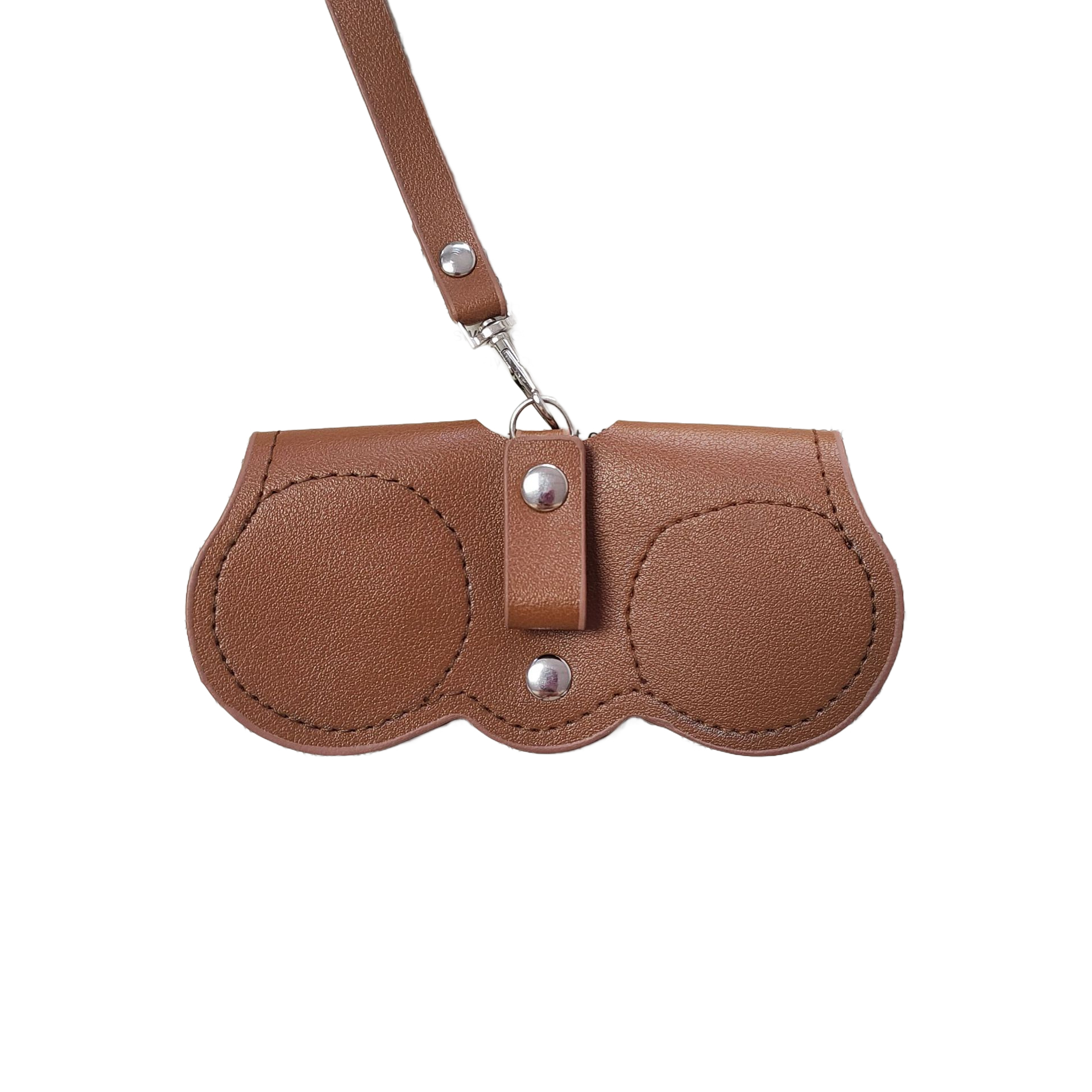 ストラップ付きレザーメガネケース