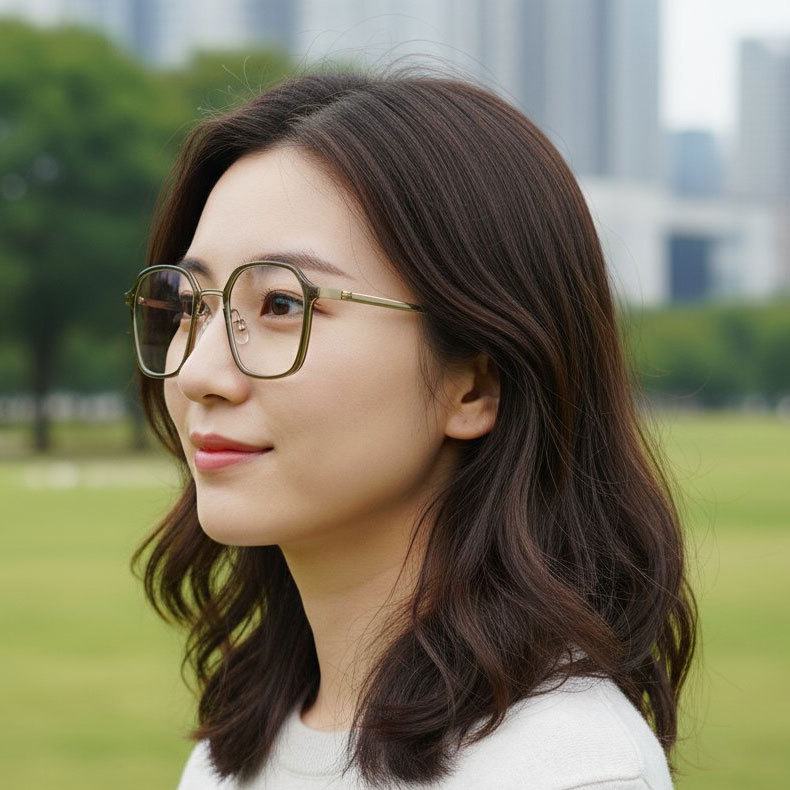 Eterlens 知性の窓 | 10g ビジネススタイルウェリントン型メガネ | レトロインダストリアル風