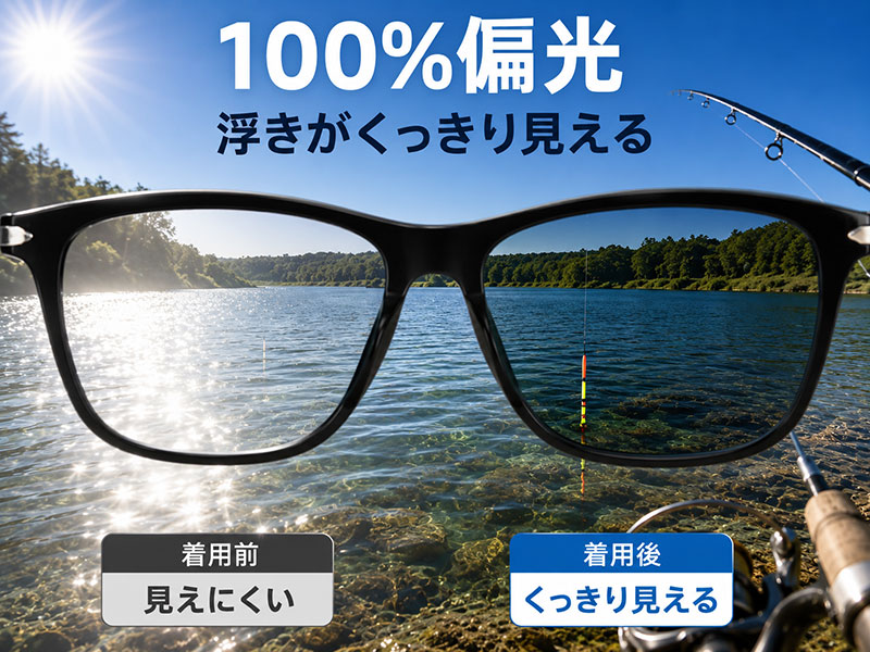 偏光レンズで水面が透けて見える釣りの視界