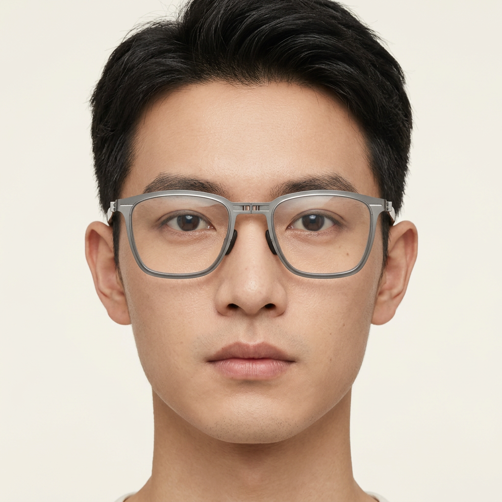 コンパクトに折りたためる 賢い調光シニアグラス | Square Photo | Eterlens - model wearing image (AI generated, QA passed)