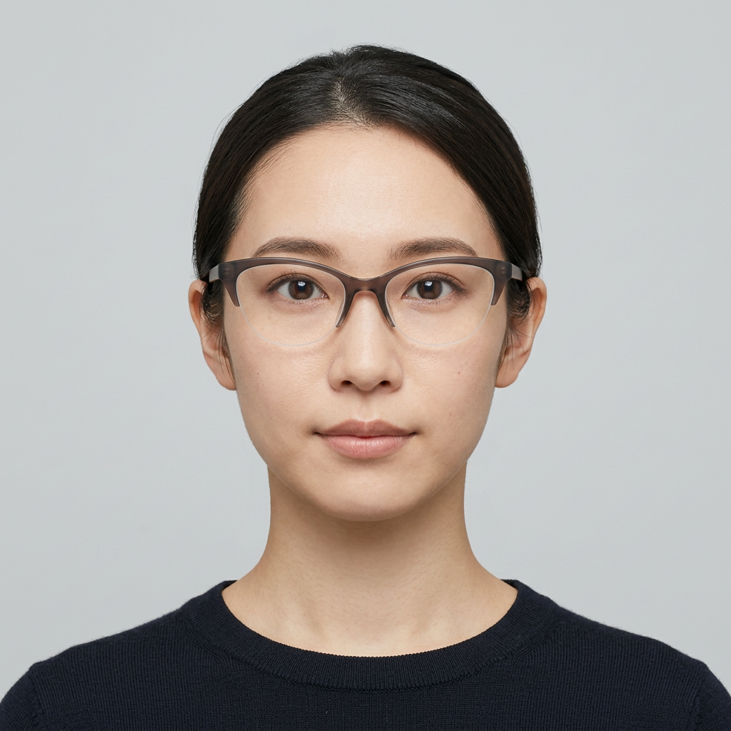 Eterlens GRAVITY ハーフリムシニアグラス - model wearing image (AI generated, QA passed)