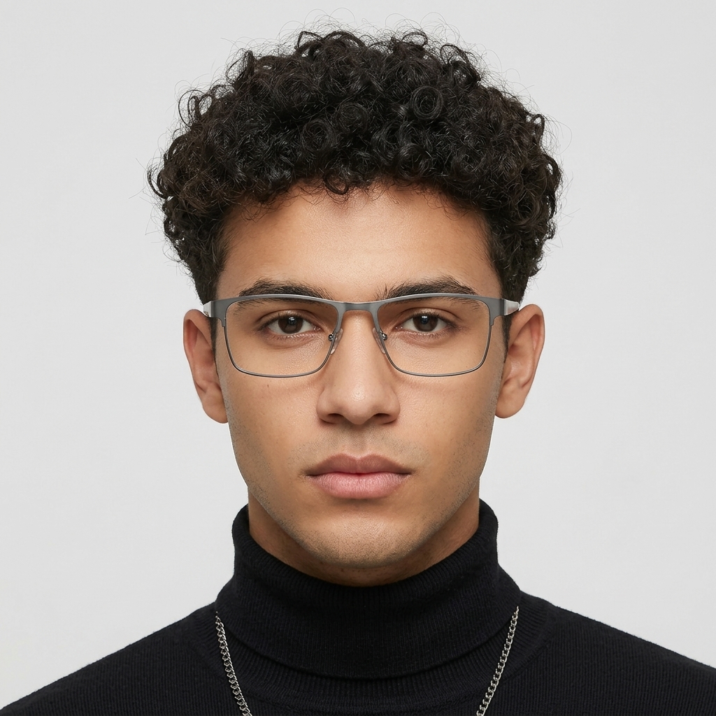 高級ブルーライトカット老眼鏡 | Square BlueGuard | Eterlens - model wearing image (AI generated, QA passed)