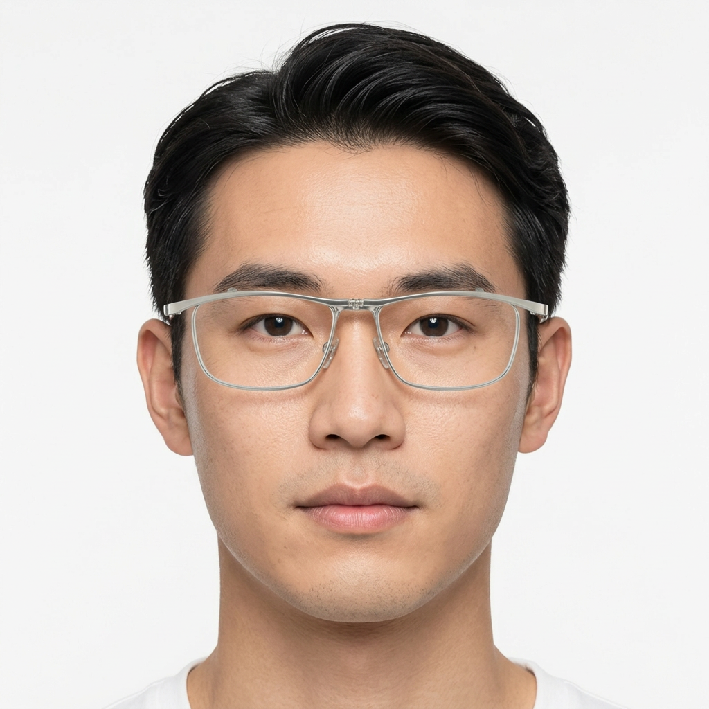 遠近両用 跳ね上げ式老眼鏡 | Square Progressive | Eterlens - model wearing image (AI generated, QA passed)