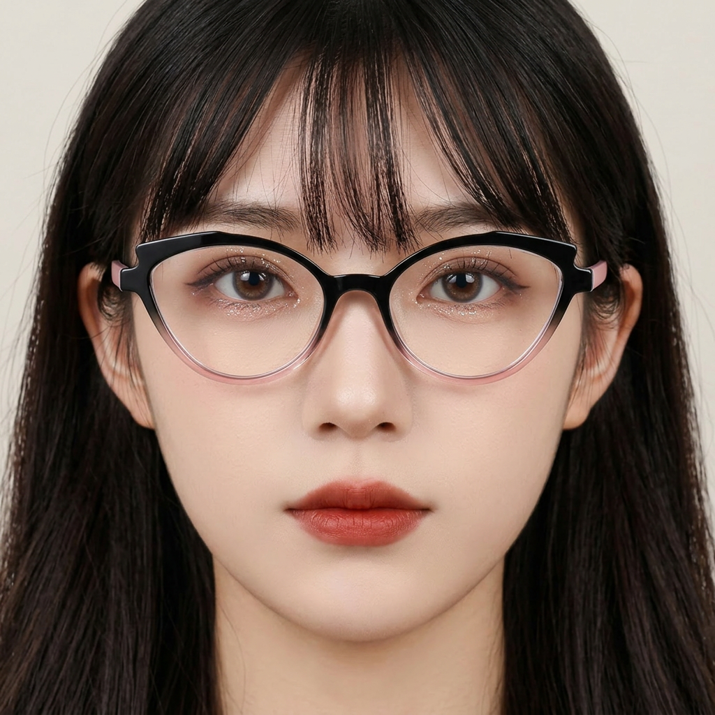 キャットアイ 青瞳こねこ、新型ブルーライトカット老眼鏡 | CatEye BlueGuard | Eterlens - model wearing image (AI generated, QA passed)