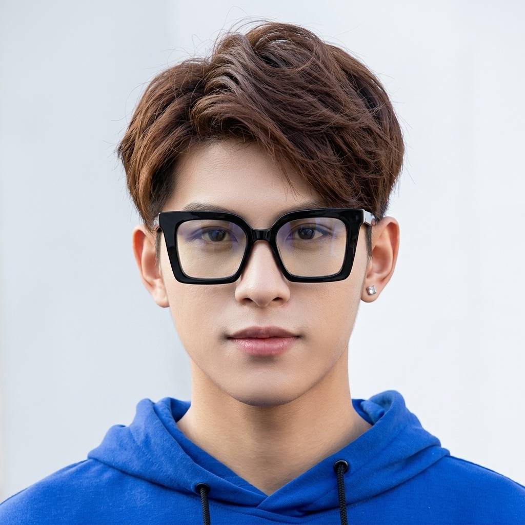 お年寄り用欧米風調光ビッグフレーム老眼鏡│男女兼用│超クリアレンズ | Wellington Photo | Eterlens - model wearing image (AI generated, QA passed)