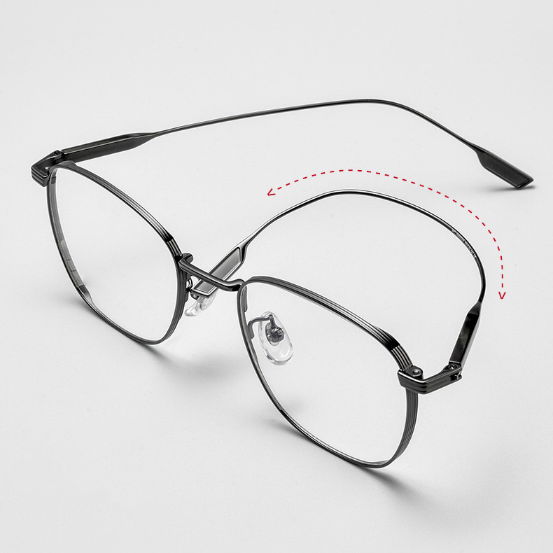 【多角形・ハーフチタン】Eterlens 12.7g メガネ おしゃれ 度付き対応 | 知性が際立つ幾何学デザインフレーム | 軽量・ビジネス・ユニセックス - 商品画像 12/16 (Wellington RxReady)