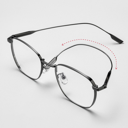 Eterlens｜チタン製大きめフルリム│度付き対応│レトロビジネススタイルメガネ-Eterlens