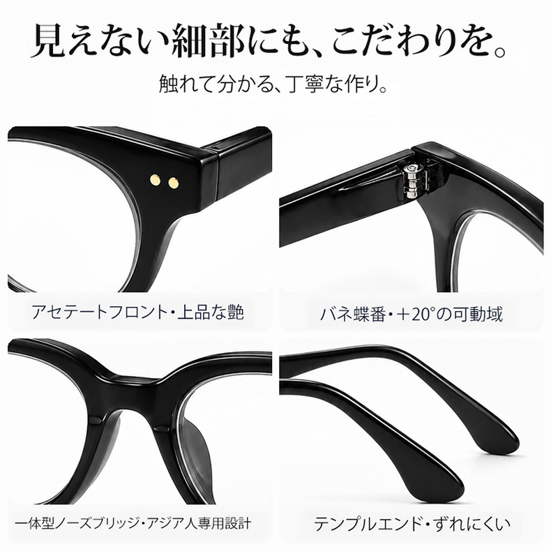メガネ業界の常識をぶっ壊す ブルーライト対策太縁ビッグフレーム老眼鏡 | Wellington BlueGuard | Eterlens