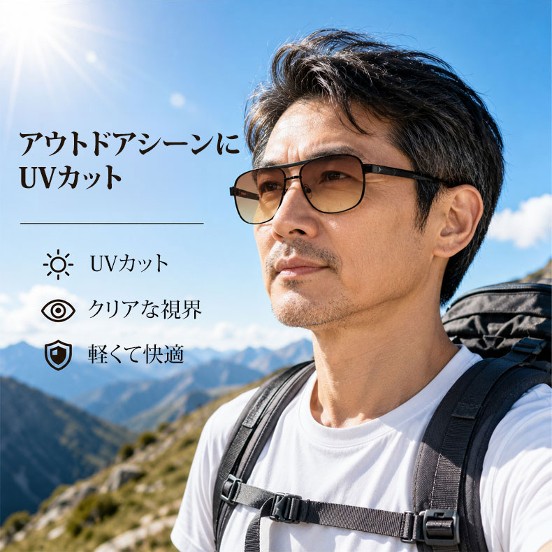 Eterlens │ダブルブリッジ 遠近両用サングラス＆老眼鏡2in1