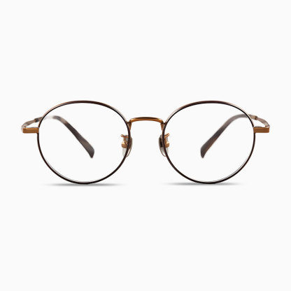 Eterlens | レトロ風フルリムチタンメガネ |  控えめながら上質感漂う