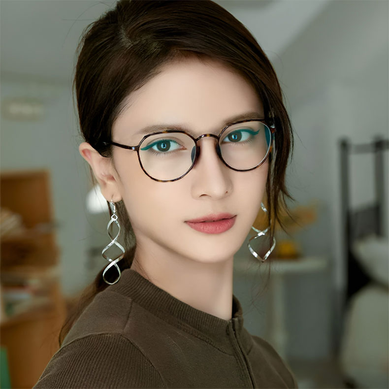 【－5歳の若見え】Eterlens | 7.2g 驚きの軽さ | 小顔効果クラウンパント纯チタン眼鏡 - 商品画像 8/13 (Round RxReady)