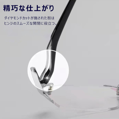 Eterlens ブルーライトカット調光機能付きリムレス老眼鏡-Eterlens