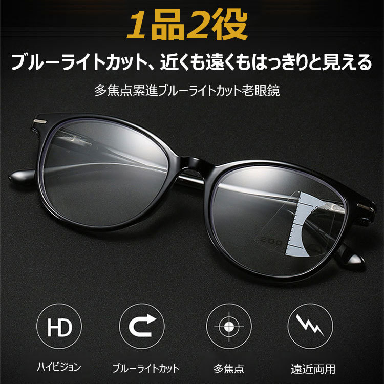 Eterlens 女性用ブルーライトカット多焦点老眼鏡-Eterlens