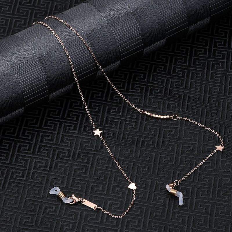 Eterlens おしゃれな純チタン製軽量眼鏡チェーン-Eterlens