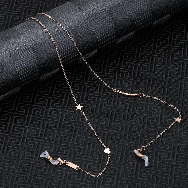 Eterlens おしゃれな純チタン製軽量眼鏡チェーン-Eterlens