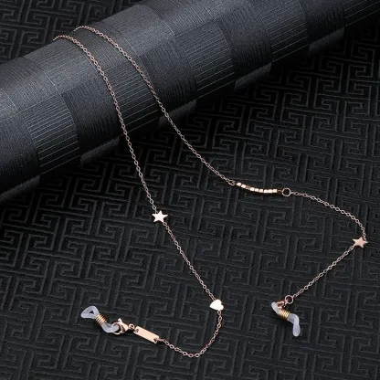 Eterlens おしゃれな純チタン製軽量眼鏡チェーン-Eterlens