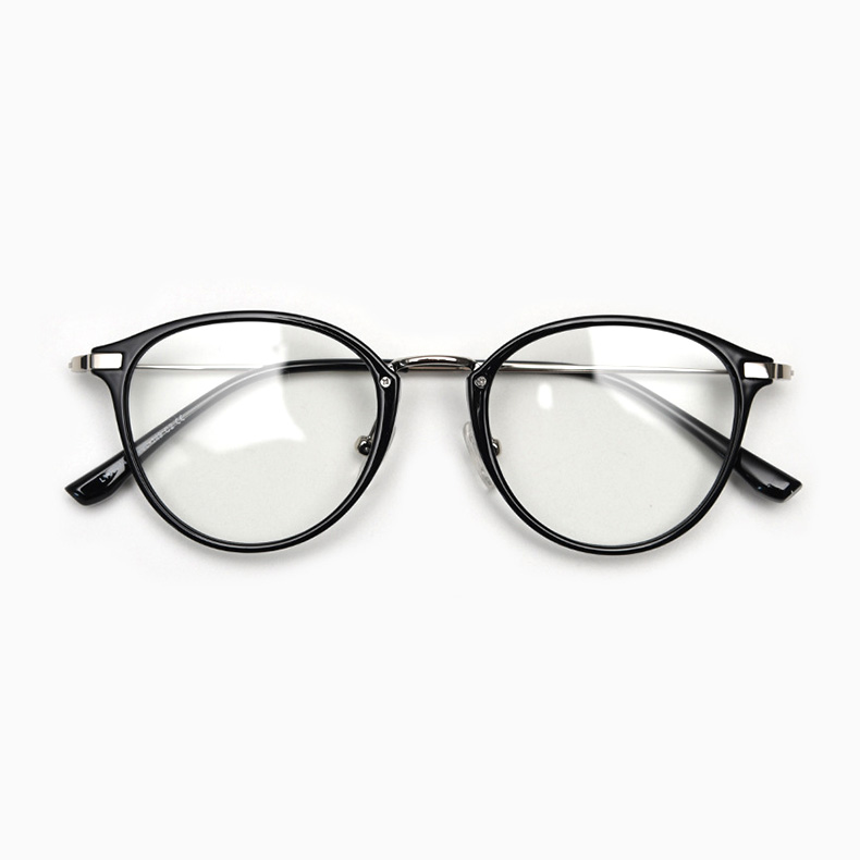 Eterlens クラシックラウンドフレームメタルブリッジ│度数対応可能のブルーライトカットメガネ-Eterlens
