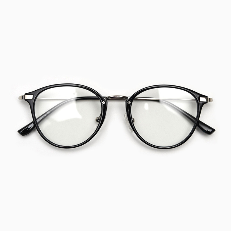 Eterlens クラシックラウンドフレームメタルブリッジ│度数対応可能のブルーライトカットメガネ-Eterlens