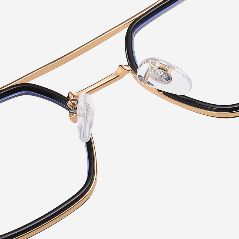 Eterlens｜レトロなダブルブリッジビッグフレームメガネ｜おしゃれな彫刻デザイン｜超軽量でスタイリッシュ
