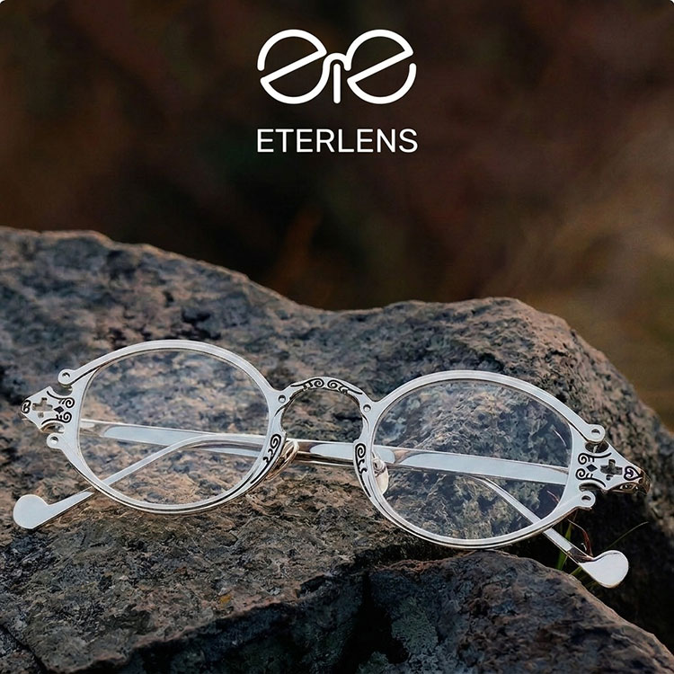 Eterlens【華やかな彫金・軽やかな掛け心地】 オーバル型メガネ | 上質なメタルフレーム | 度付き対応・お出かけ・レディース