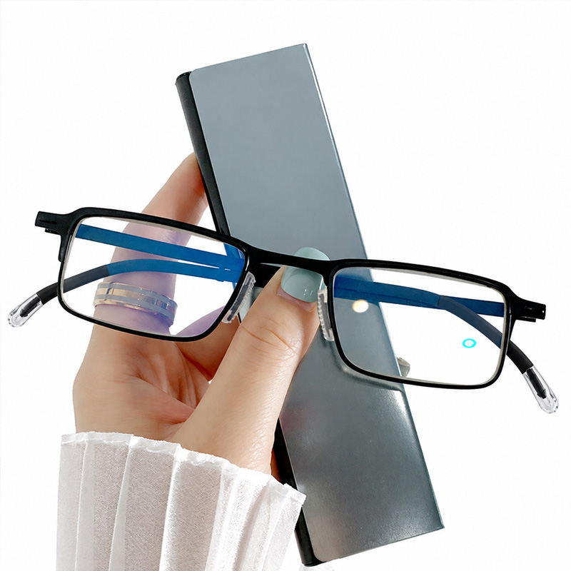 【超薄型・折りたたみ式】Eterlens折りたたみ式超薄型 老眼鏡│ブルーライトカット│メンズスクエアフレーム