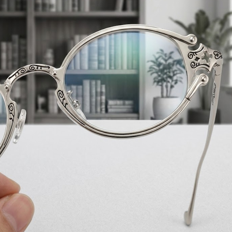 Eterlens【華やかな彫金・軽やかな掛け心地】 オーバル型メガネ｜Eterlens