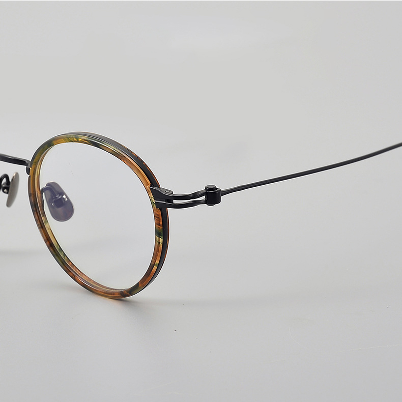 【9.5g超軽量・チタン】Eterlens 時の円環 メガネ 度付き対応 おしゃれ ラウンドメガネ | 細縁メタルフレーム | レトロ黒縁・ユニセックス - 商品画像 5/14 (Round RxReady)
