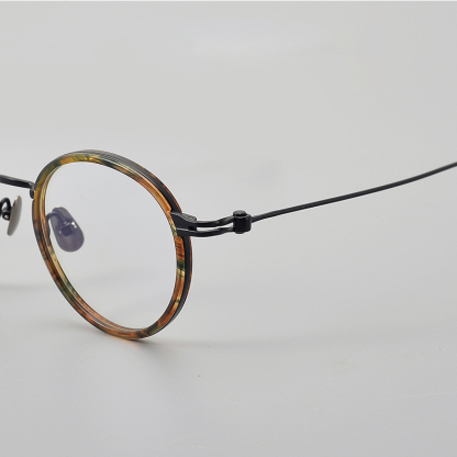 Eterlens｜レトロなラウンド型チタン製超軽量9.5gメガネ｜華奢で上品｜オーダーメイド