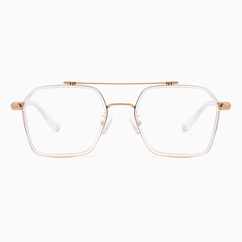 Eterlens｜レトロなダブルブリッジビッグフレームメガネ｜おしゃれな彫刻デザイン｜超軽量でスタイリッシュ