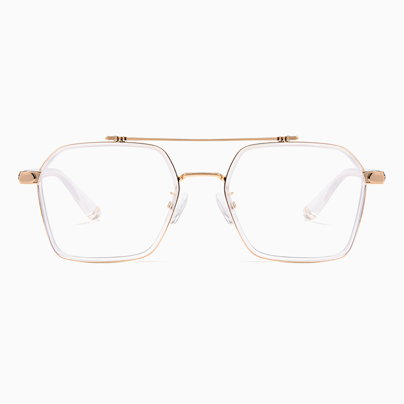 Eterlens｜レトロなダブルブリッジビッグフレームメガネ｜おしゃれな彫刻デザイン｜超軽量でスタイリッシュ