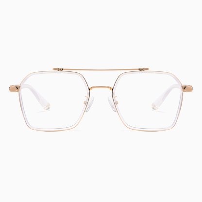 Eterlens｜レトロなダブルブリッジビッグフレームメガネ｜おしゃれな彫刻デザイン｜超軽量でスタイリッシュ