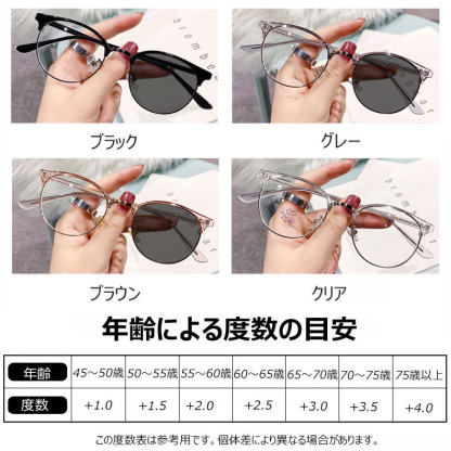 色が変わる調光ラウンドフレーム老眼鏡 | Round Photo - 商品画像 10/15
