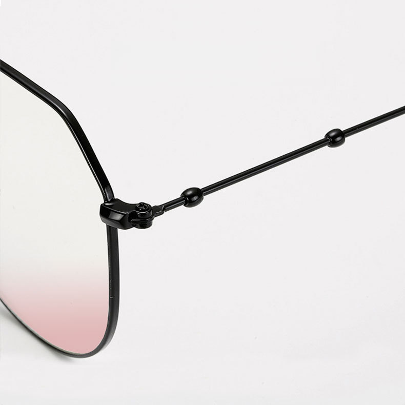 Eterlens|金属チークカラーレンズメガネ|小顔効果ブルーライトカット|上質なビッグフレーム