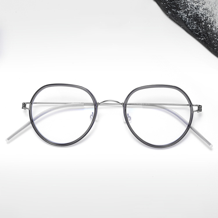 Eterlens｜6g超軽量セミチタンネジなしデザイン｜度付き対応｜レトロ風メガネ